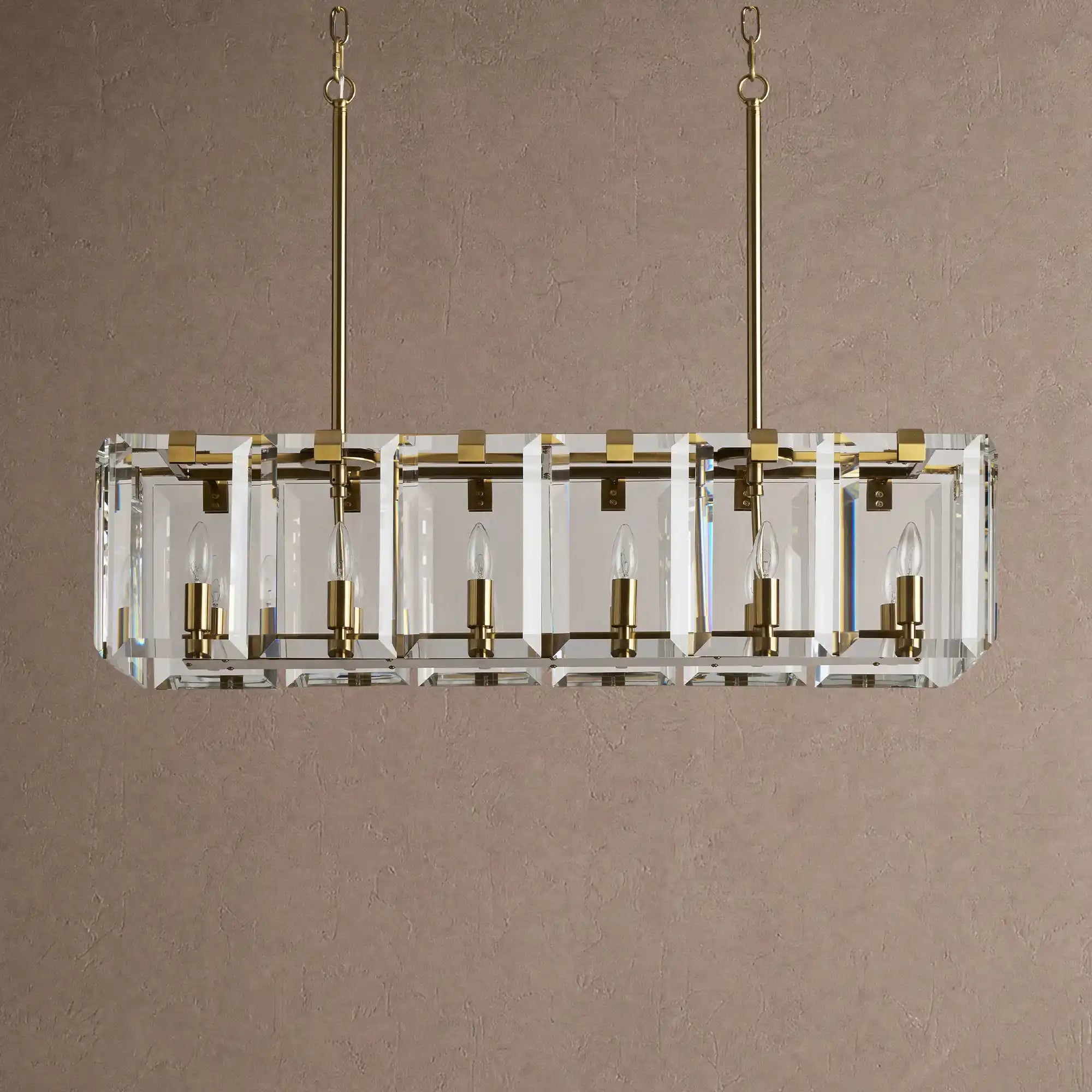 Amaya Rectangular Chandelier 12/16 Light - 12-LightBrassBlushlighting