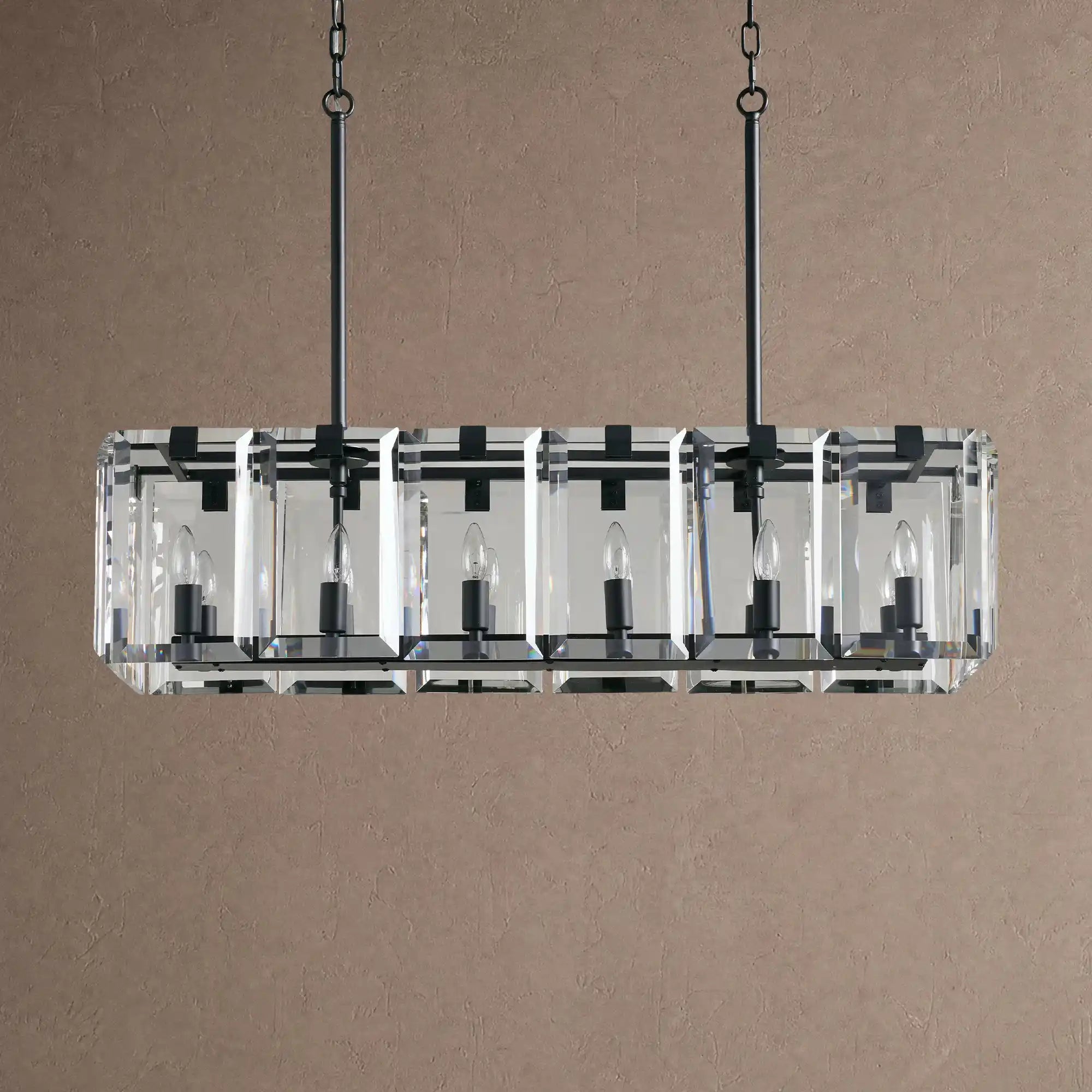 Amaya Rectangular Chandelier 12/16 Light - 16-LightBrassBlushlighting
