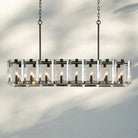 Amaya Rectangular Chandelier 12/16 Light - 16 - LightBronzeBlushlighting