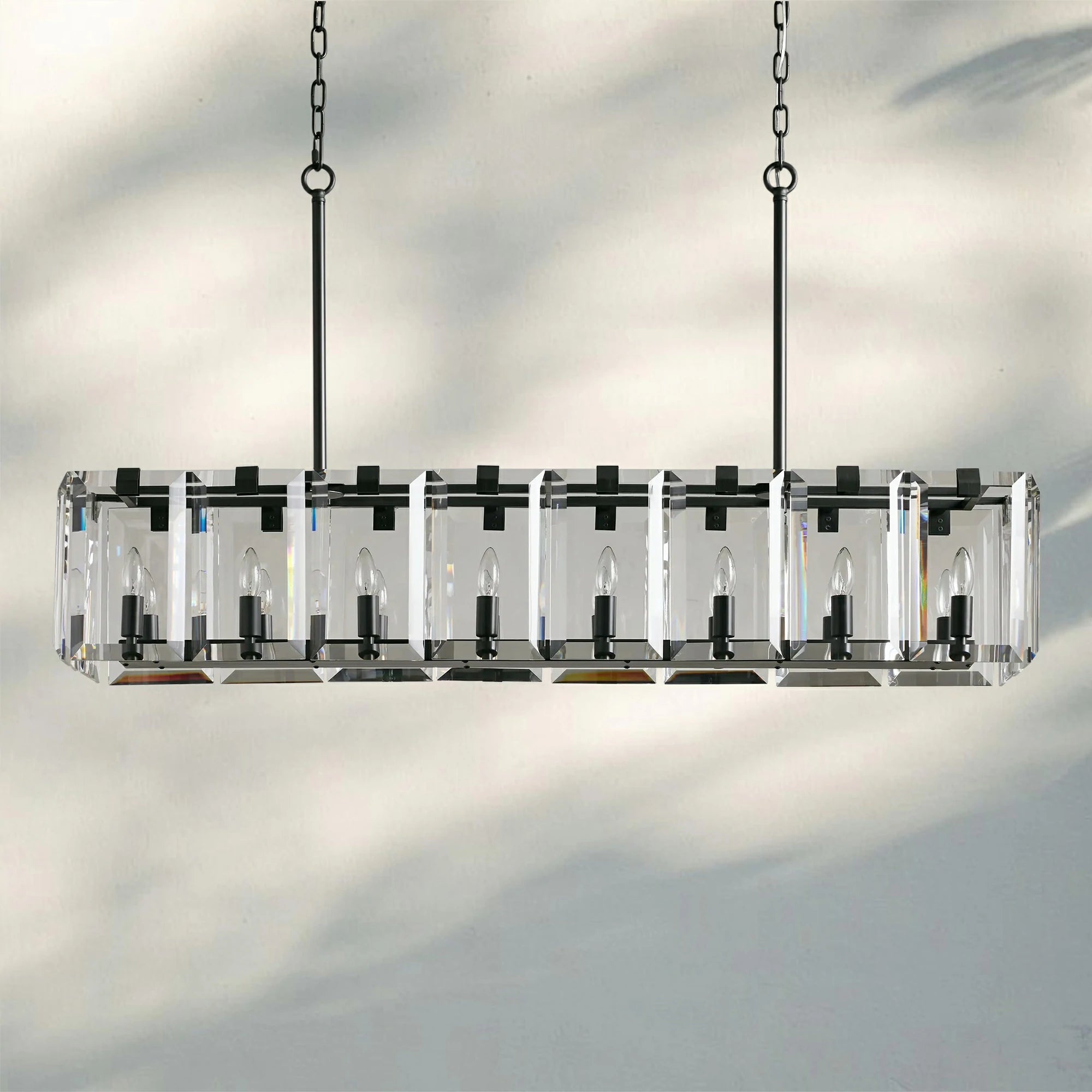 Amaya Rectangular Chandelier 12/16 Light - 16 - LightBronzeBlushlighting