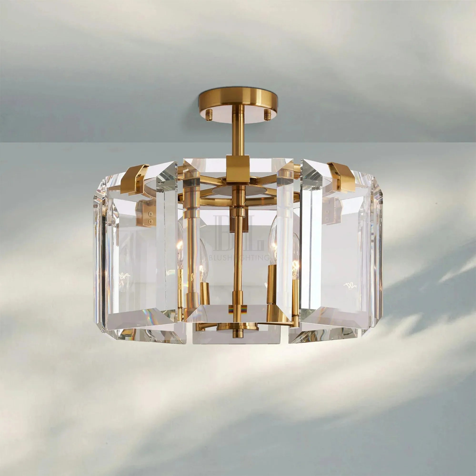 Amaye 4-Light Flushmount-Brass-