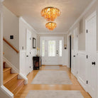 Amber 17" Modern Crystal Glass Chandelier for Elegant Ceiling Lighting