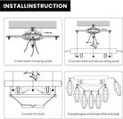 Amber 17" Modern Crystal Glass Chandelier for Elegant Ceiling Lighting