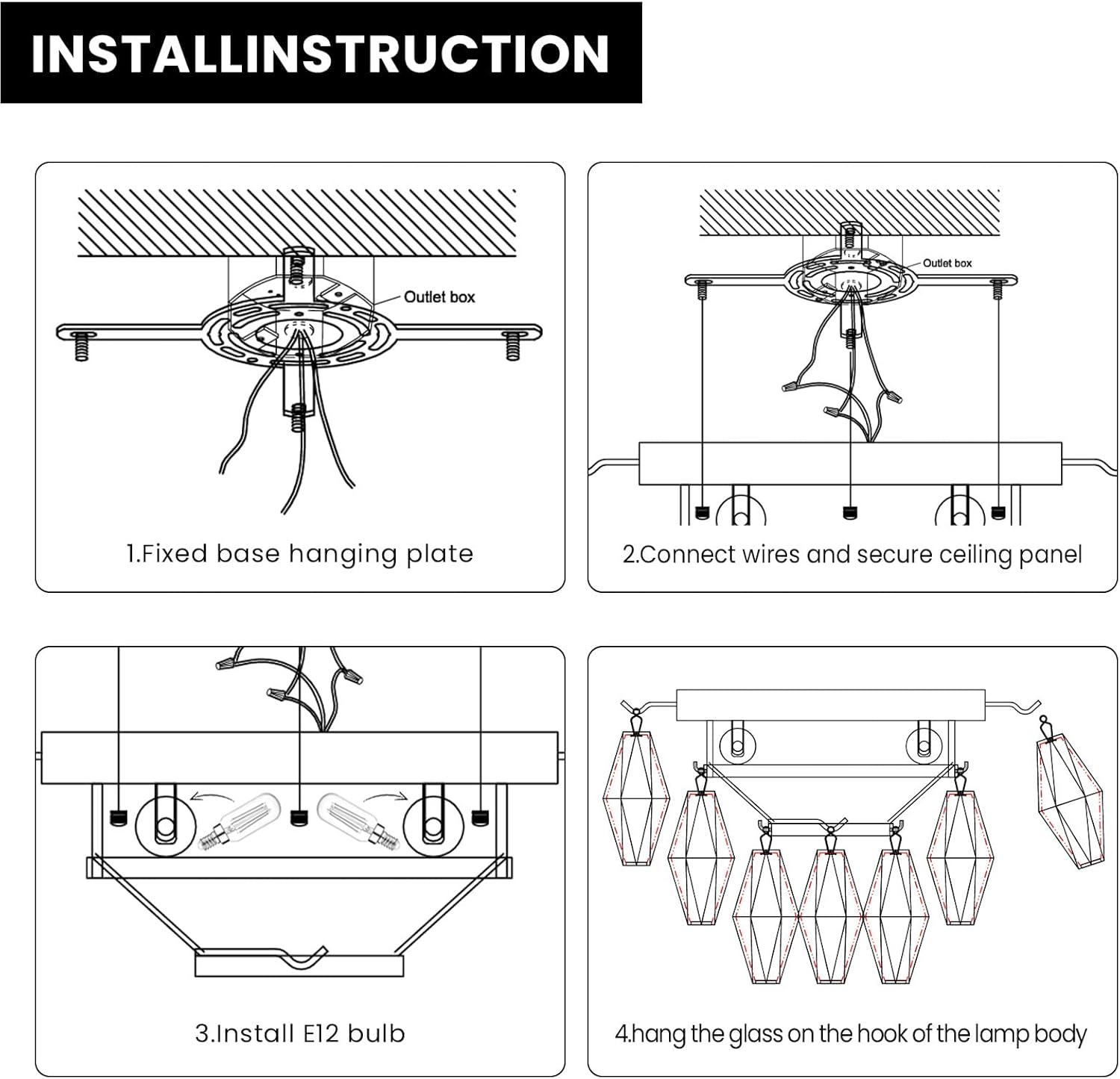 Amber 17" Modern Crystal Glass Chandelier for Elegant Ceiling Lighting