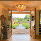 Amber 17" Modern Crystal Glass Chandelier for Elegant Ceiling Lighting