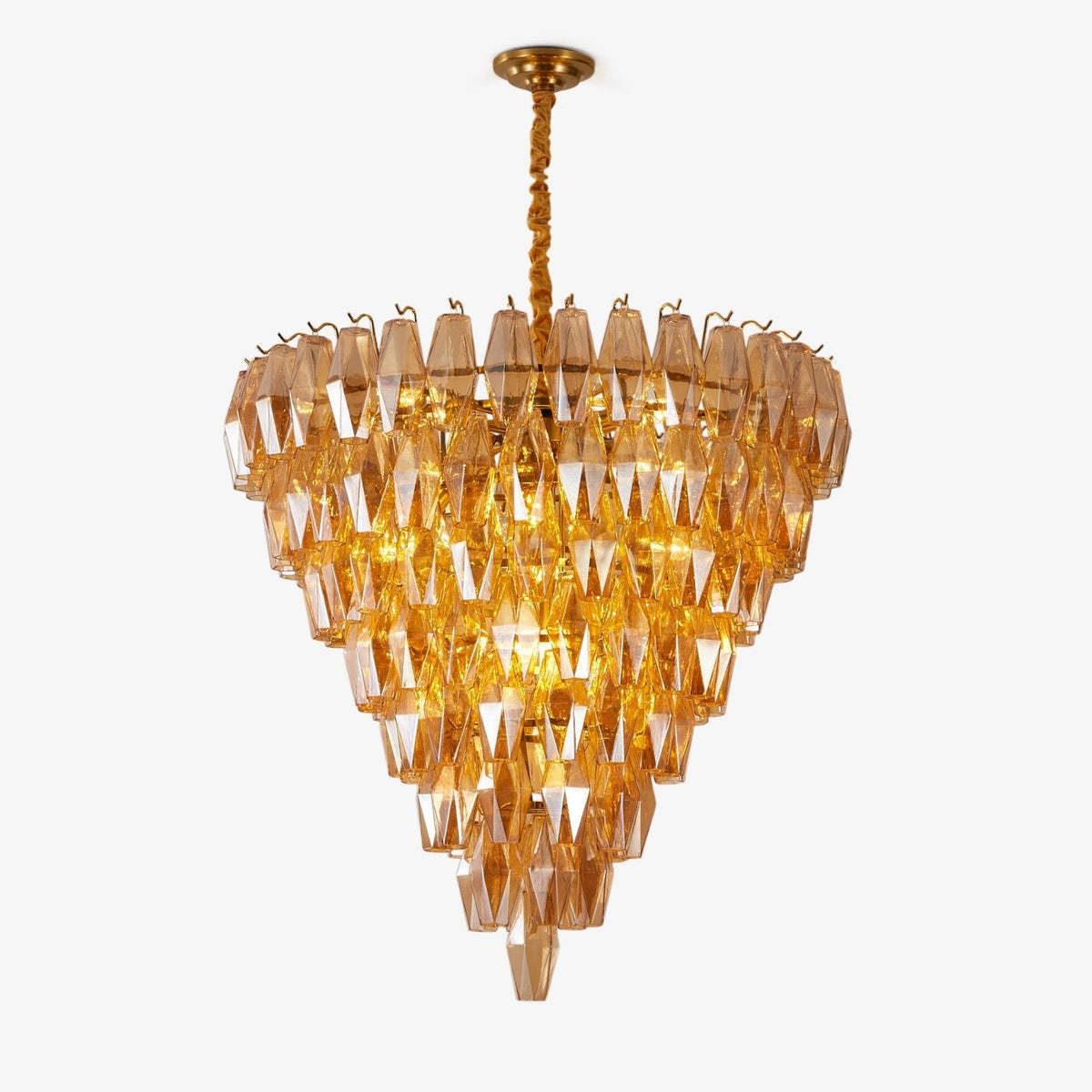 Amber Empire Chandelier - ∅ 39.4″ x H 39.4″Gold & AmberBlushlighting