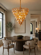 Amber Empire Chandelier - ∅ 39.4″ x H 39.4″Gold & AmberBlushlighting