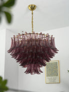 Amethyst Bloom Chandelier - ∅ 39.4″ x H 27.6″Gold & AmethystBlushlighting