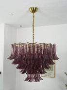 Amethyst Bloom Chandelier - ∅ 39.4″ x H 27.6″Gold & AmethystBlushlighting