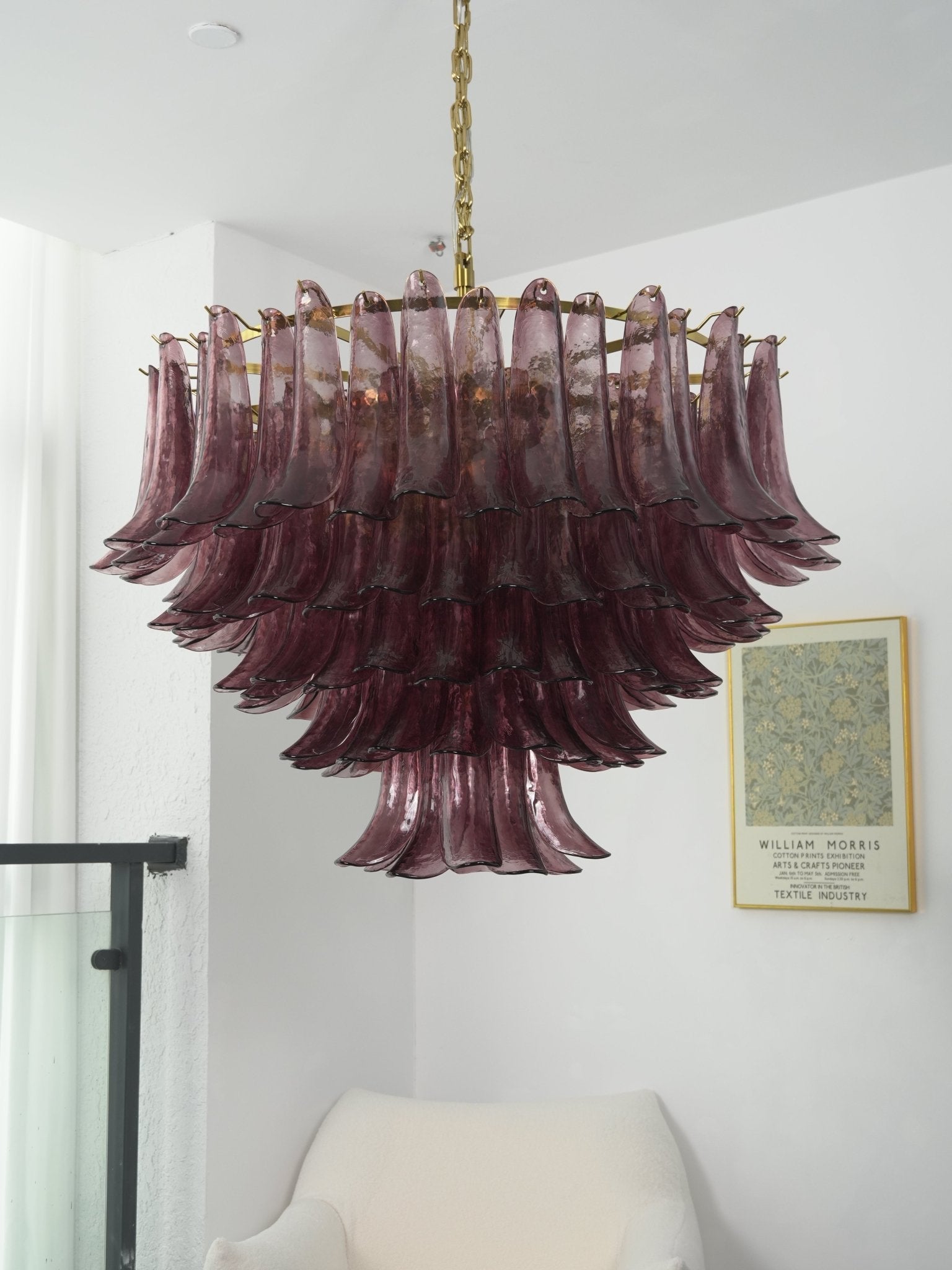 Amethyst Bloom Chandelier - ∅ 39.4″ x H 27.6″Gold & AmethystBlushlighting