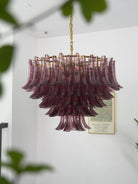 Amethyst Bloom Chandelier - ∅ 39.4″ x H 27.6″Gold & AmethystBlushlighting