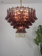 Amethyst Bloom Chandelier - ∅ 39.4″ x H 27.6″Gold & AmethystBlushlighting