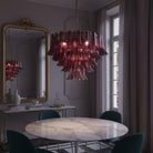Amethyst Bloom Chandelier - ∅ 39.4″ x H 27.6″Gold & AmethystBlushlighting