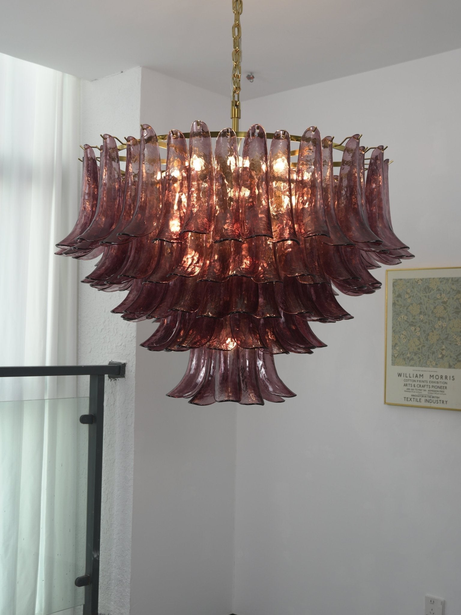 Amethyst Bloom Chandelier - ∅ 39.4″ x H 27.6″Gold & AmethystBlushlighting