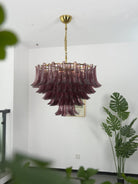 Amethyst Bloom Chandelier - ∅ 39.4″ x H 27.6″Gold & AmethystBlushlighting