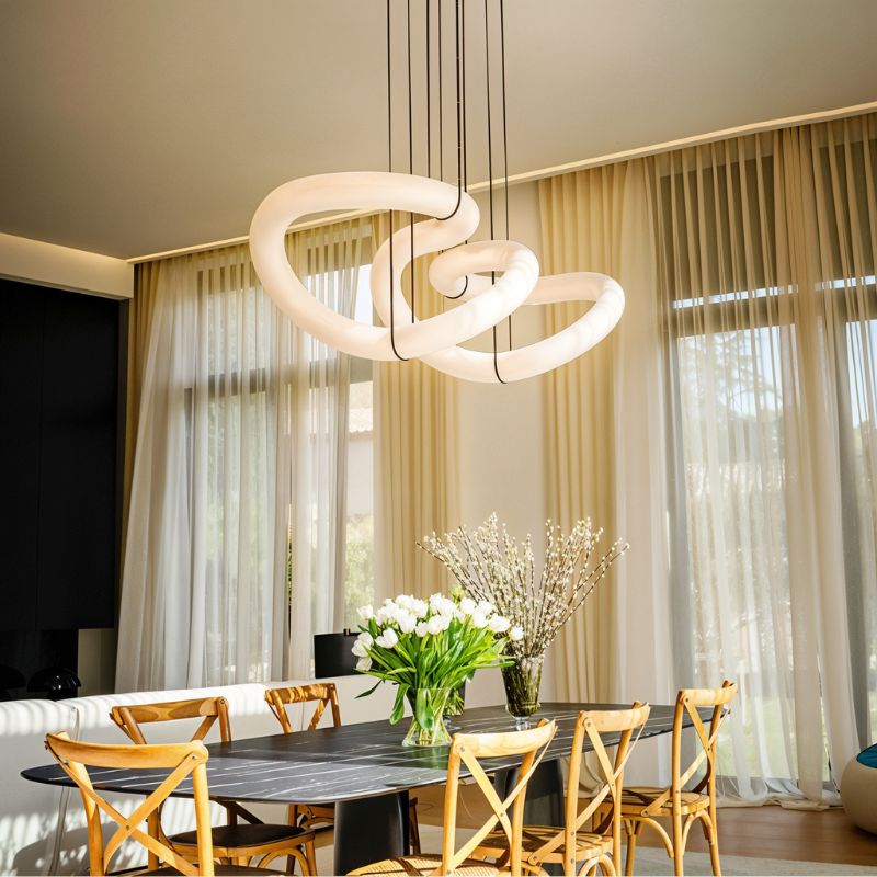Ametris Alabaster Chandelier Light - L30.7"(79cm) x W21.6"(55cm) x H70.5"(178cm)Warm White (3000K)Blushlighting