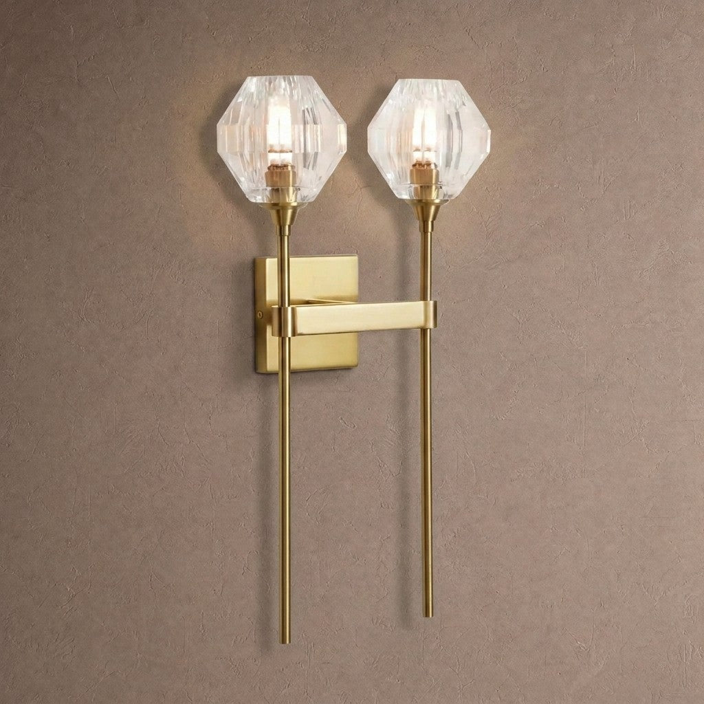 Amoroso 2-Light Wall Sconce - BRASSBlushlighting