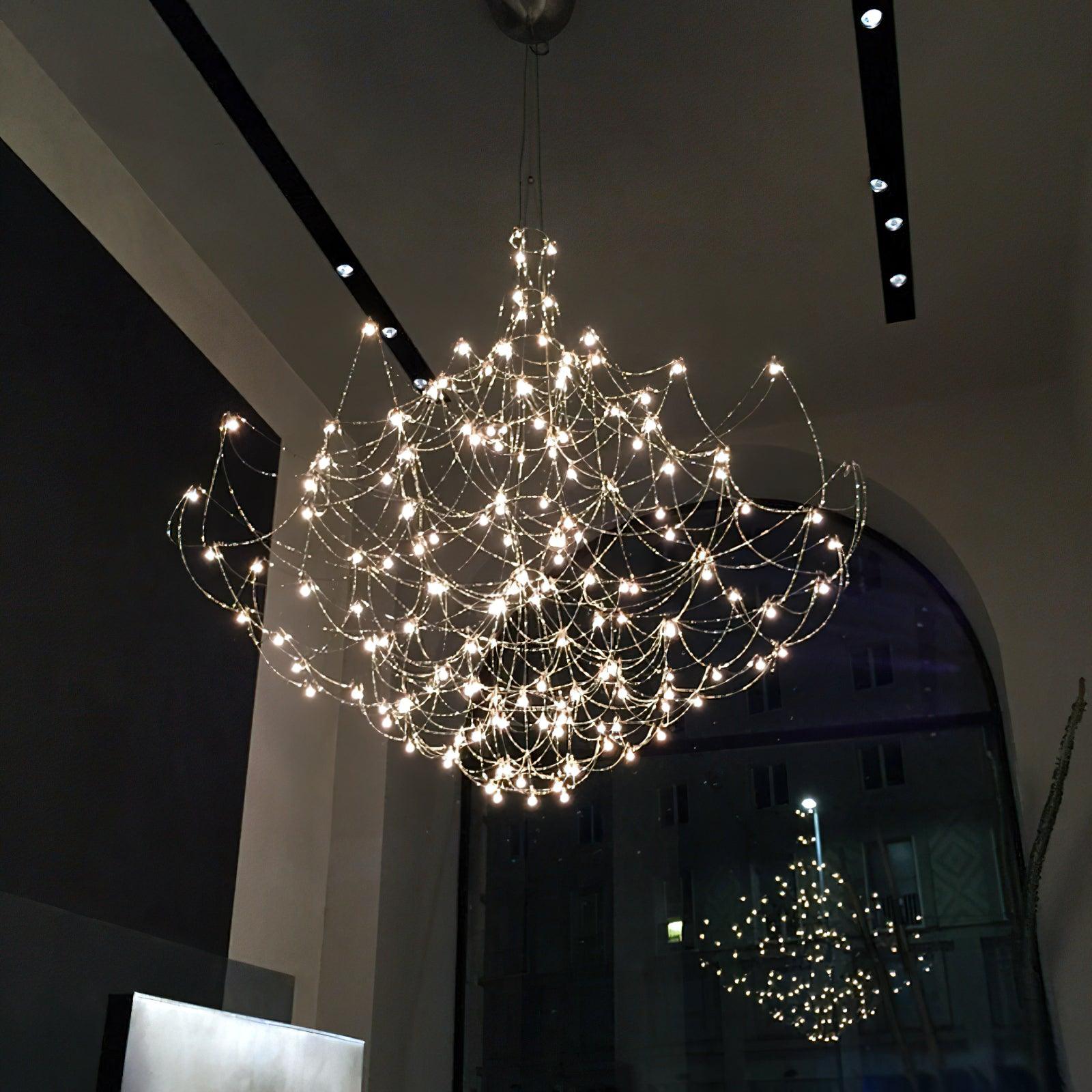 Amos Light Group Chandelier - Φ 78.7″ x H 78.7″ / Dia 200cm x H 200cmChromeWarm LightBlushlighting