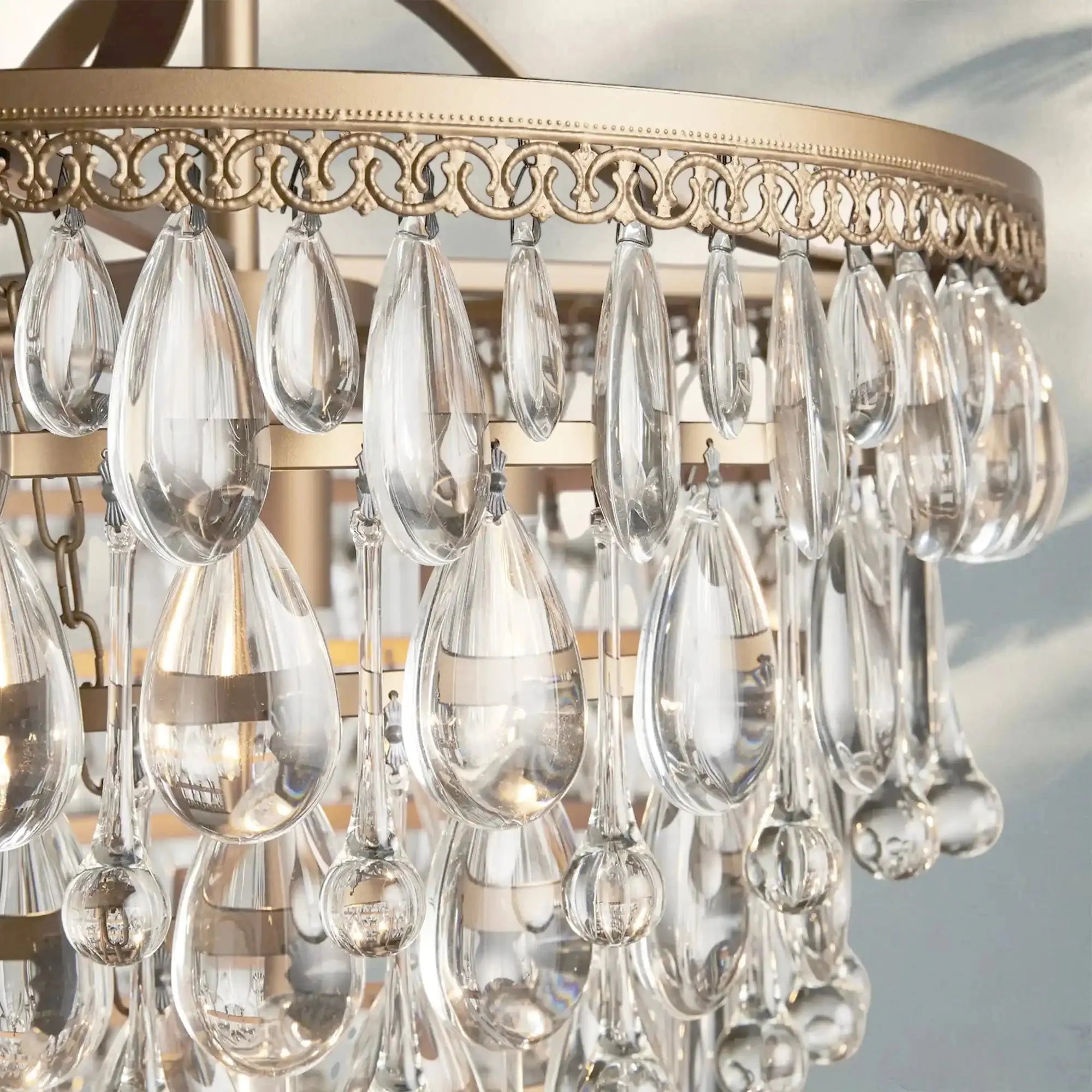 Anabelle Round Chandelier 17''23''H - Blushlighting