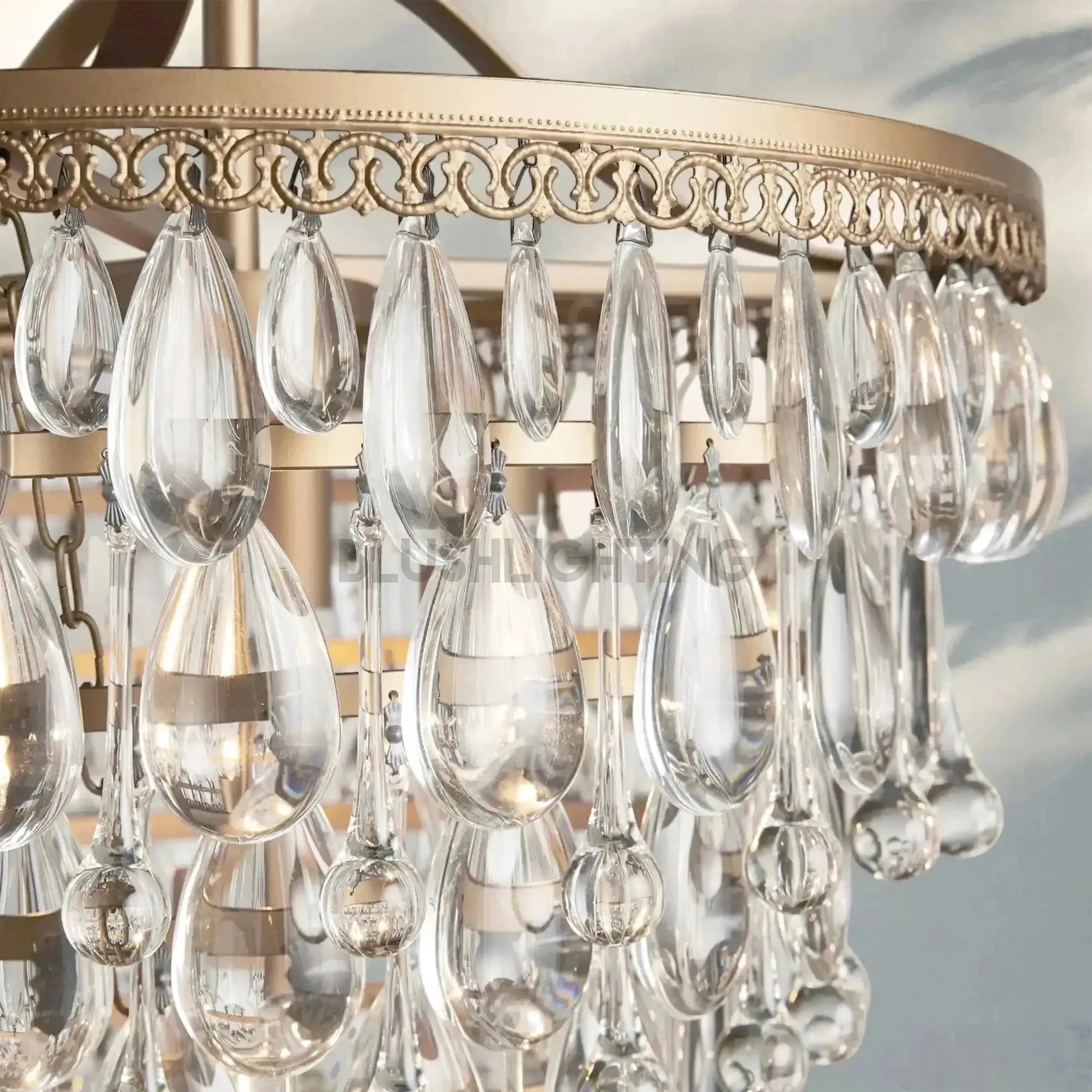 Anabelle Round Chandelier 17''23''H - 17''Blushlighting