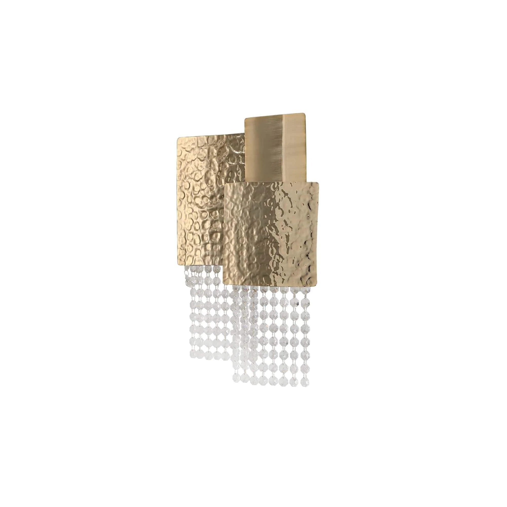 Anastagio Squares Brass Crystal Sconce - 17" width x 6" depth x 22" heightBlushlighting