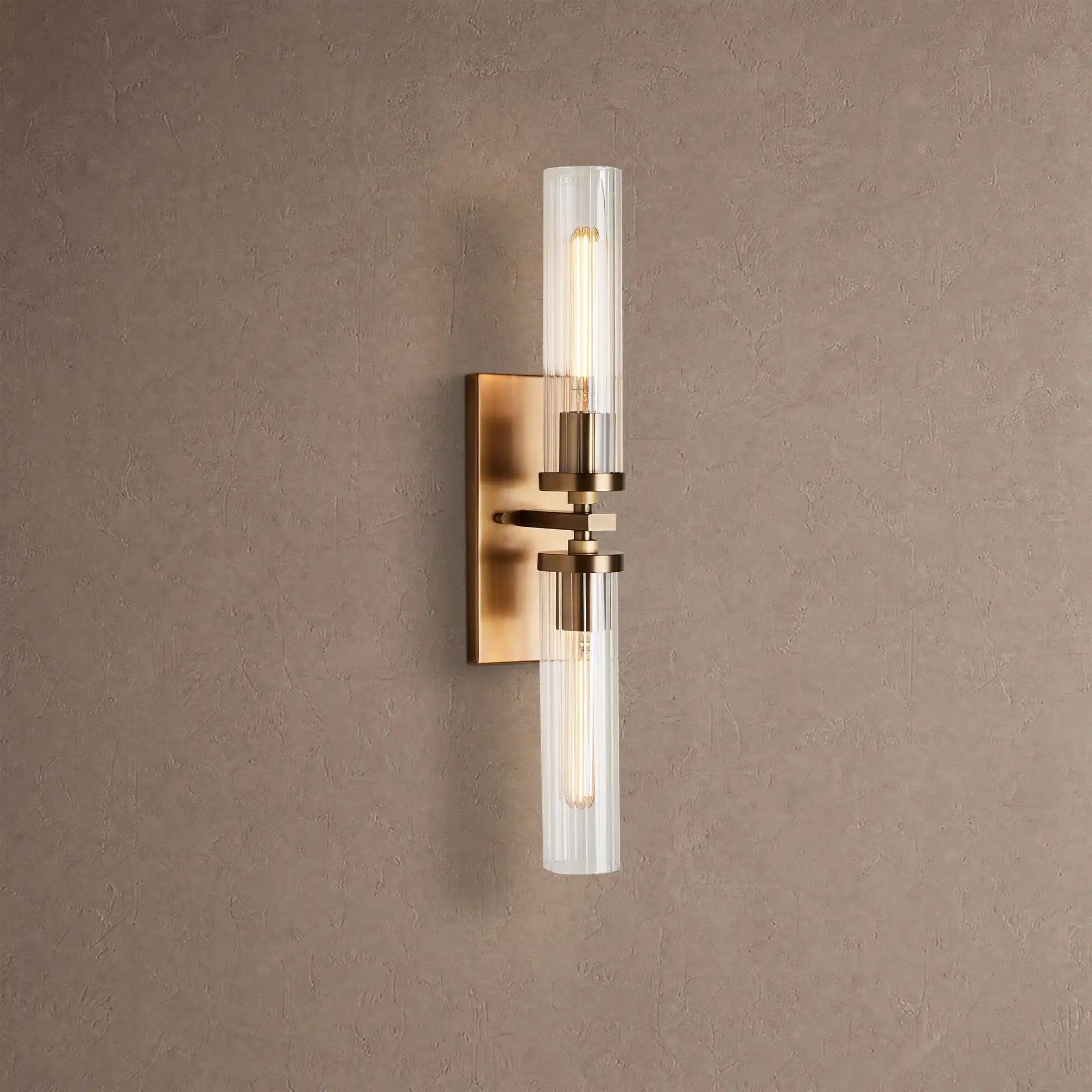 Andreas 2-Light Wall Sconce - BrassBlushlighting