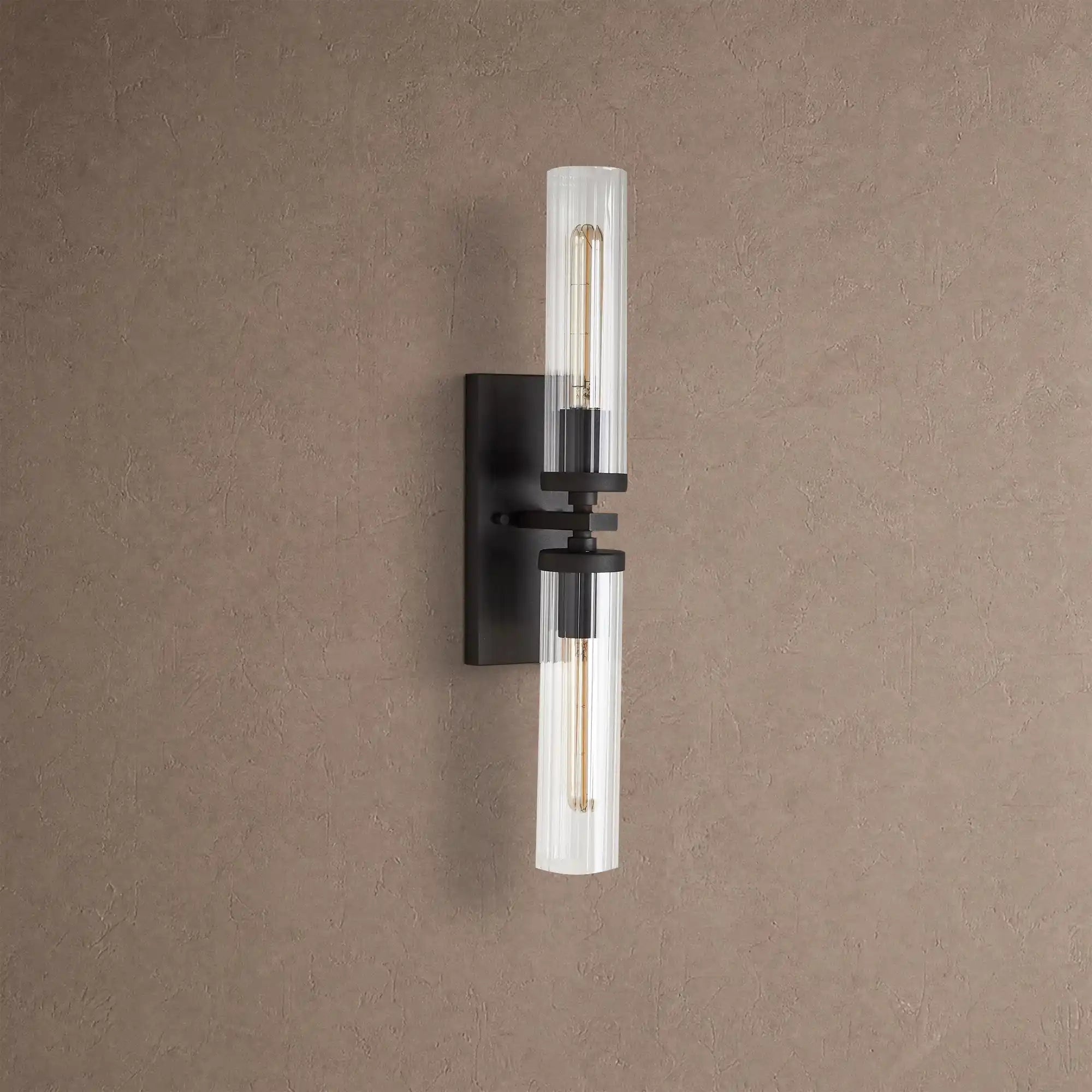 Andreas 2-Light Wall Sconce - BlackBlushlighting