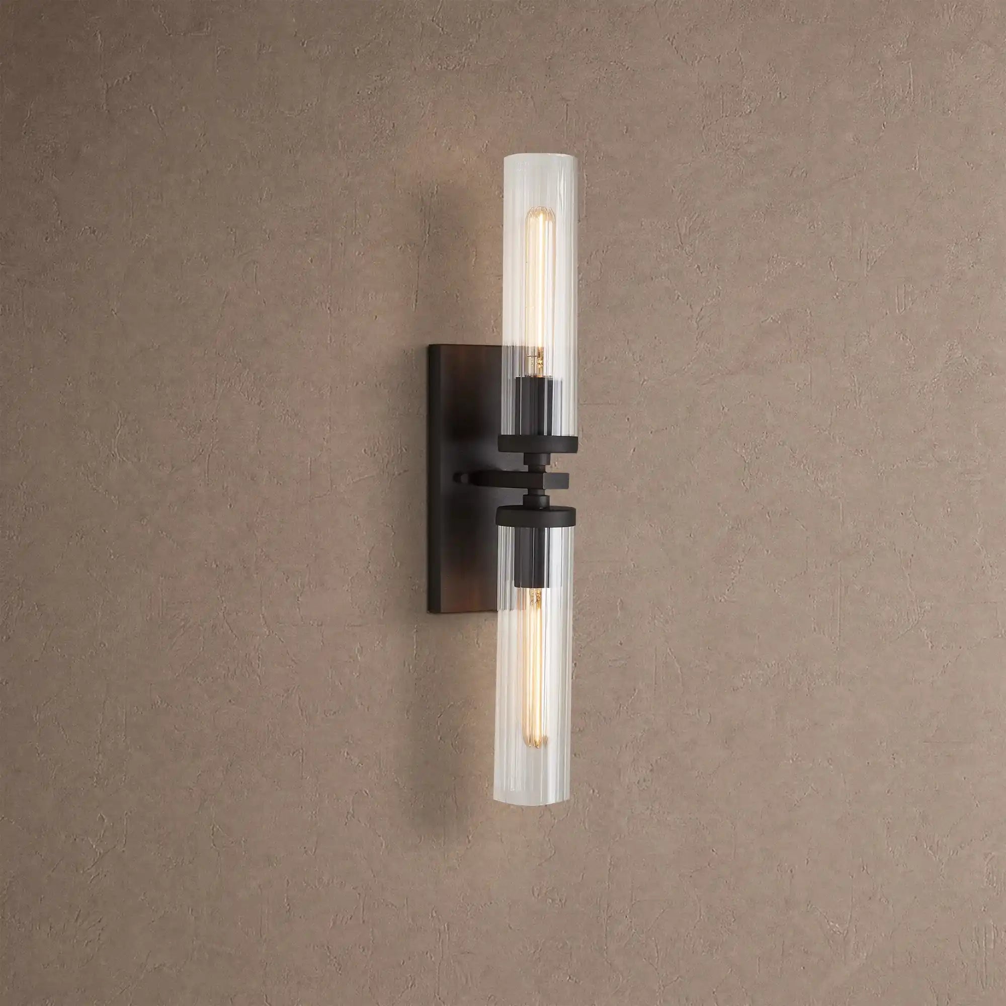 Andreas 2-Light Wall Sconce - BlackBlushlighting
