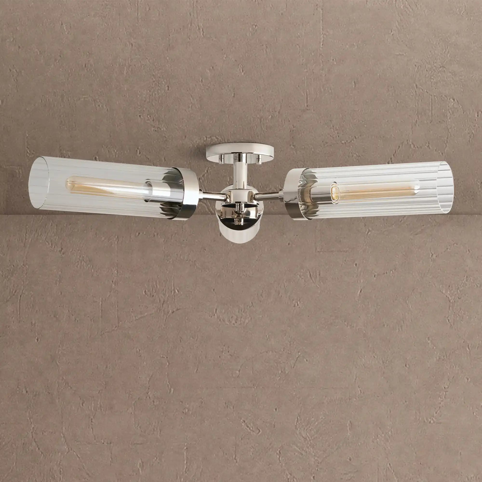 Andreas 3-Light Flushmount - NickelBlushlighting