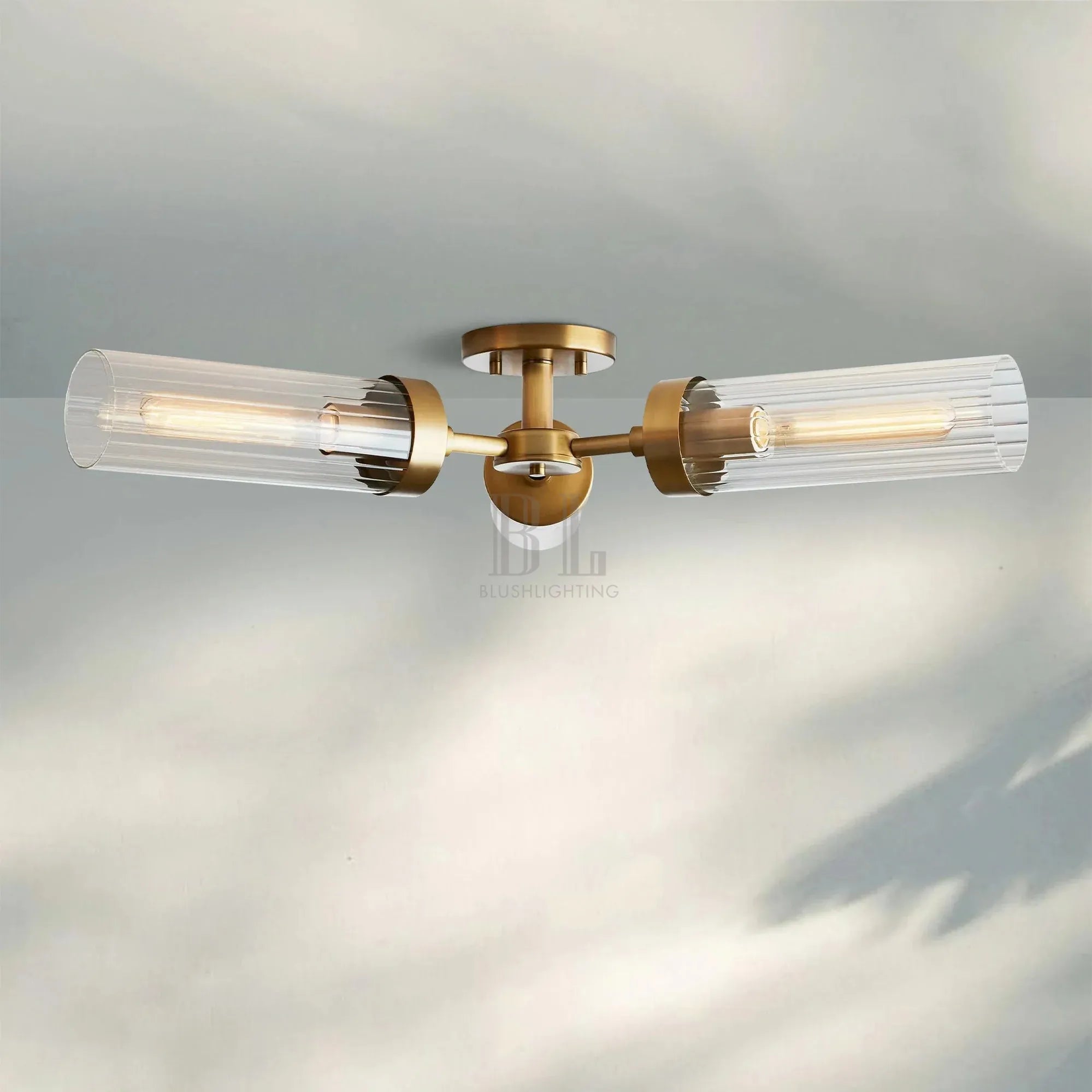 Andreas 3-Light Flushmount-Brass-