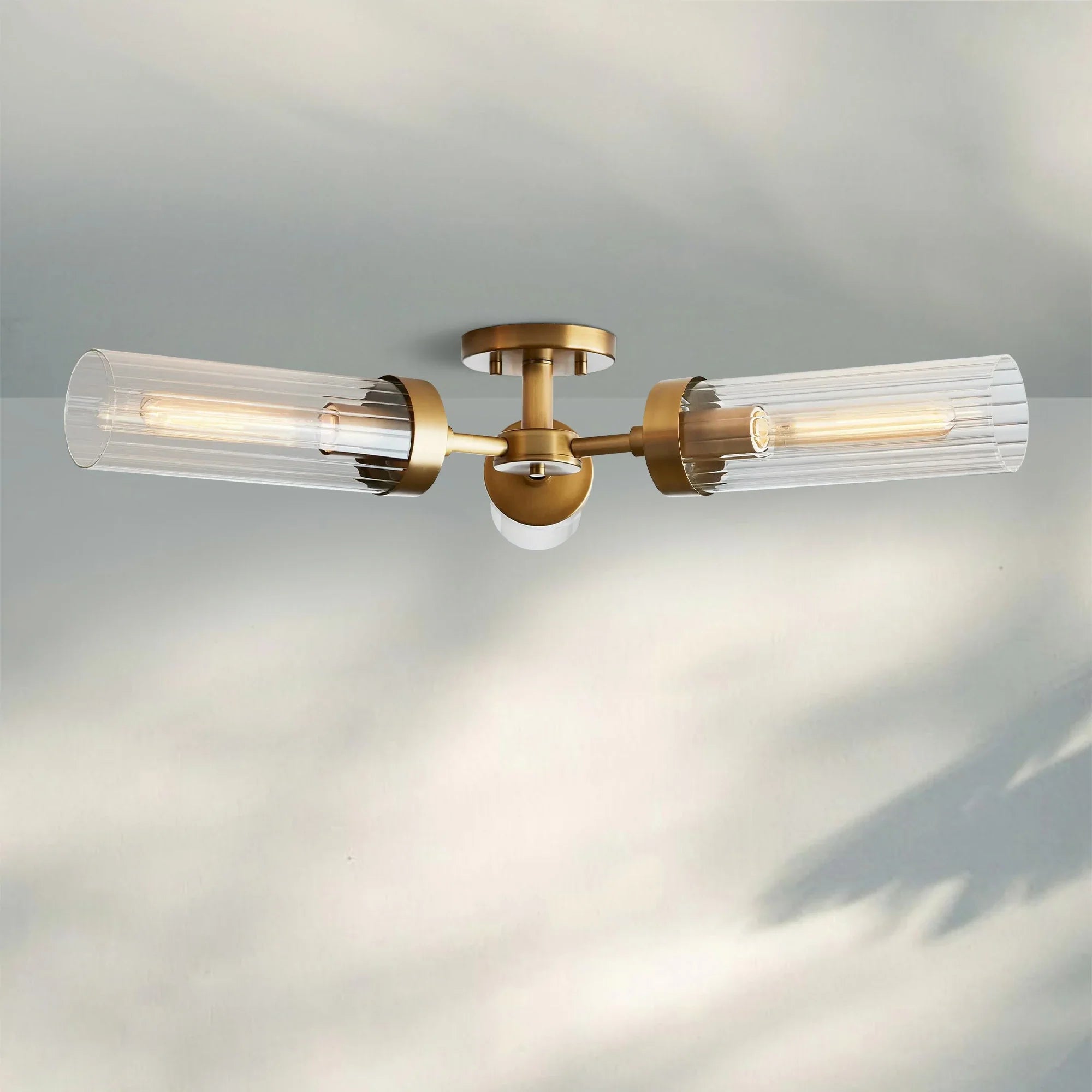 Andreas 3-Light Flushmount-Brass-
