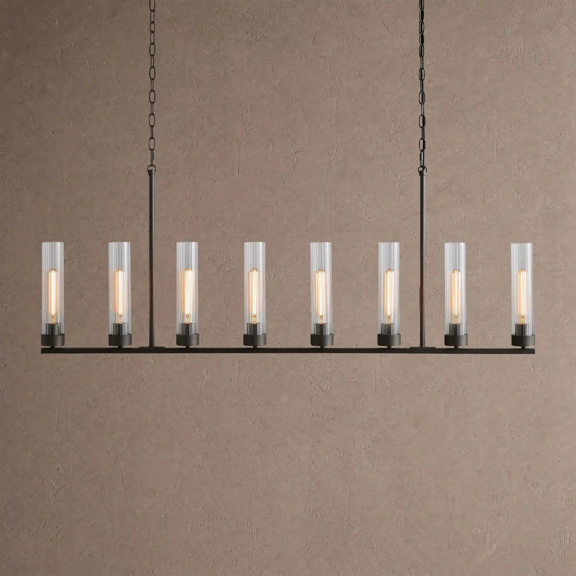 Andreas Linear Chandelier 5/7/8 Light - 8-LightBlackBlushlighting