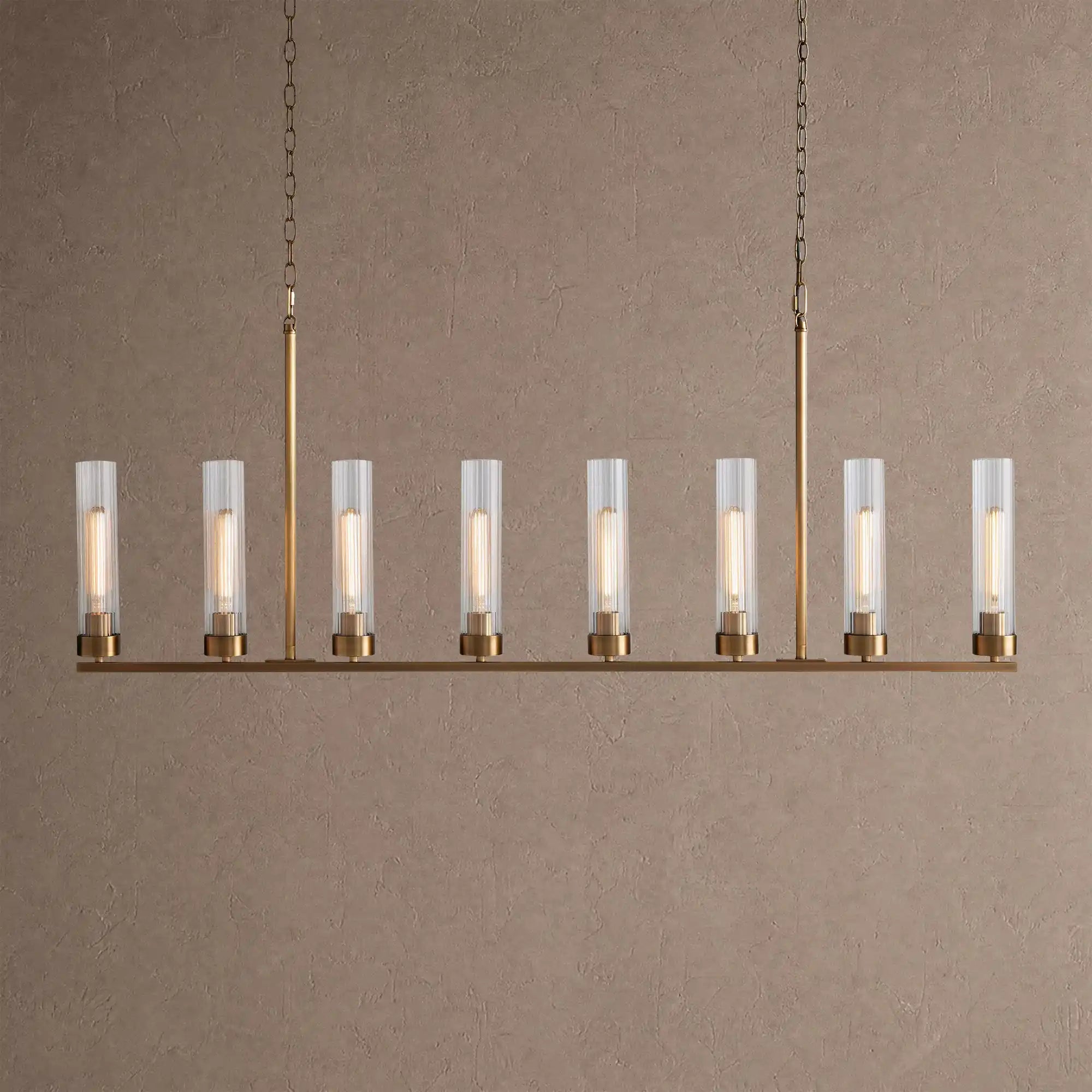 Andreas Linear Chandelier 5/7/8 Light - 8-LightBrassBlushlighting