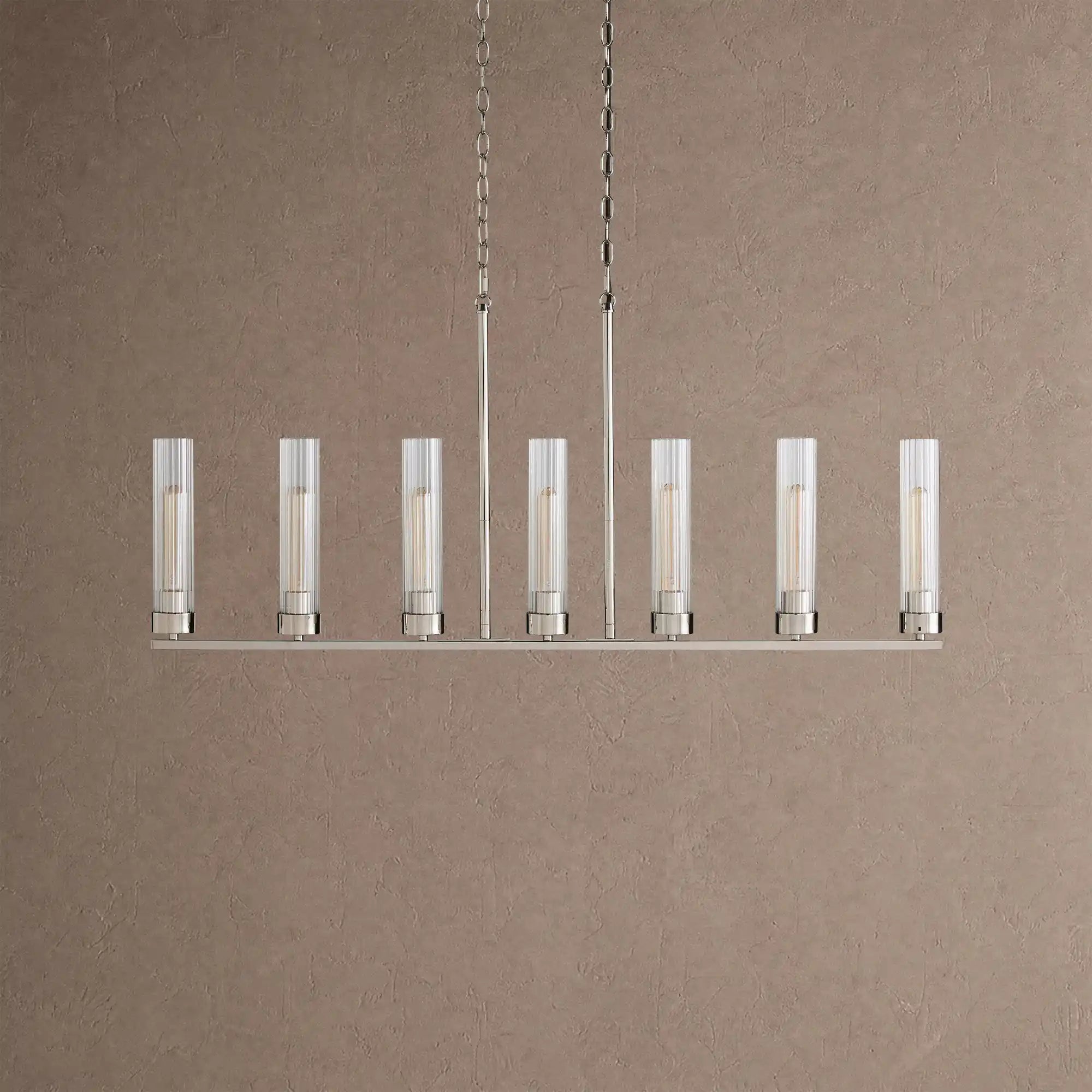 Andreas Linear Chandelier 5/7/8 Light - 8-LightNickelBlushlighting