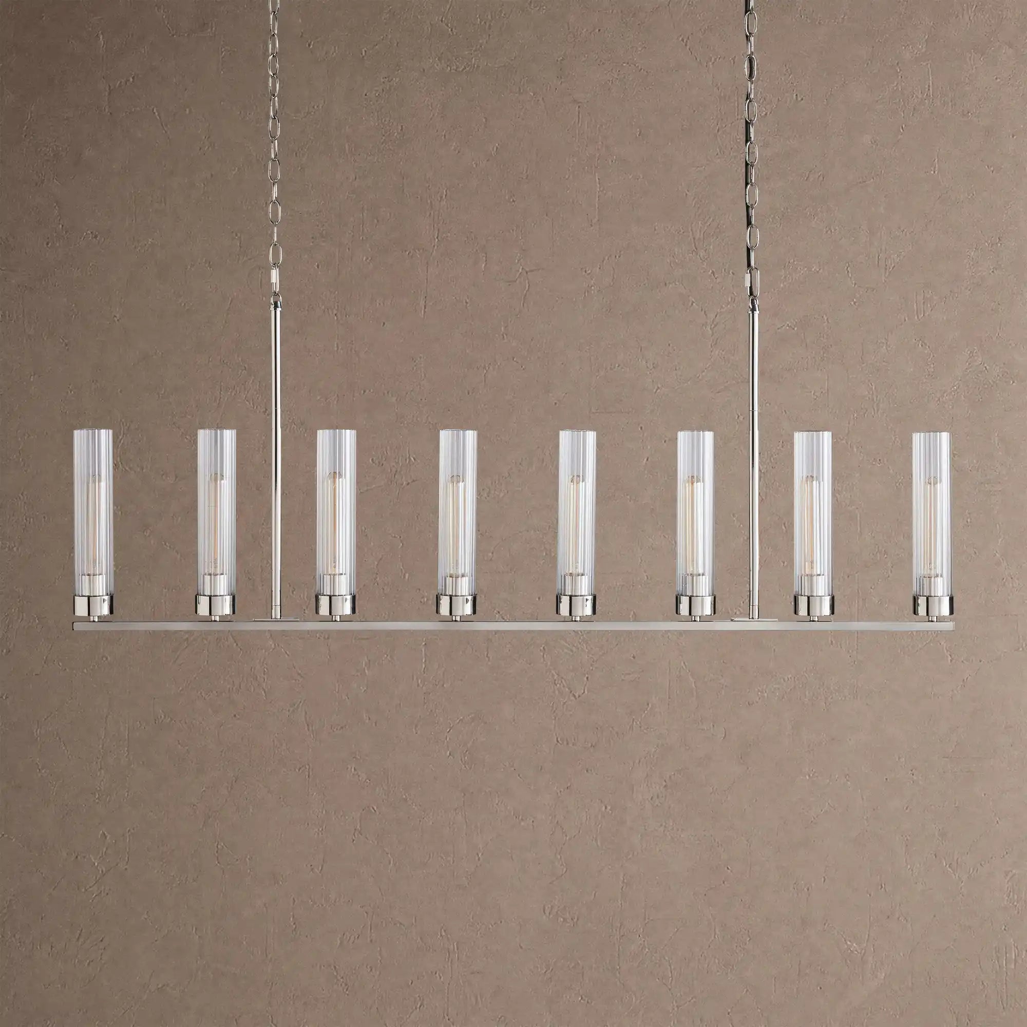 Andreas Linear Chandelier 5/7/8 Light - 8-LightNickelBlushlighting
