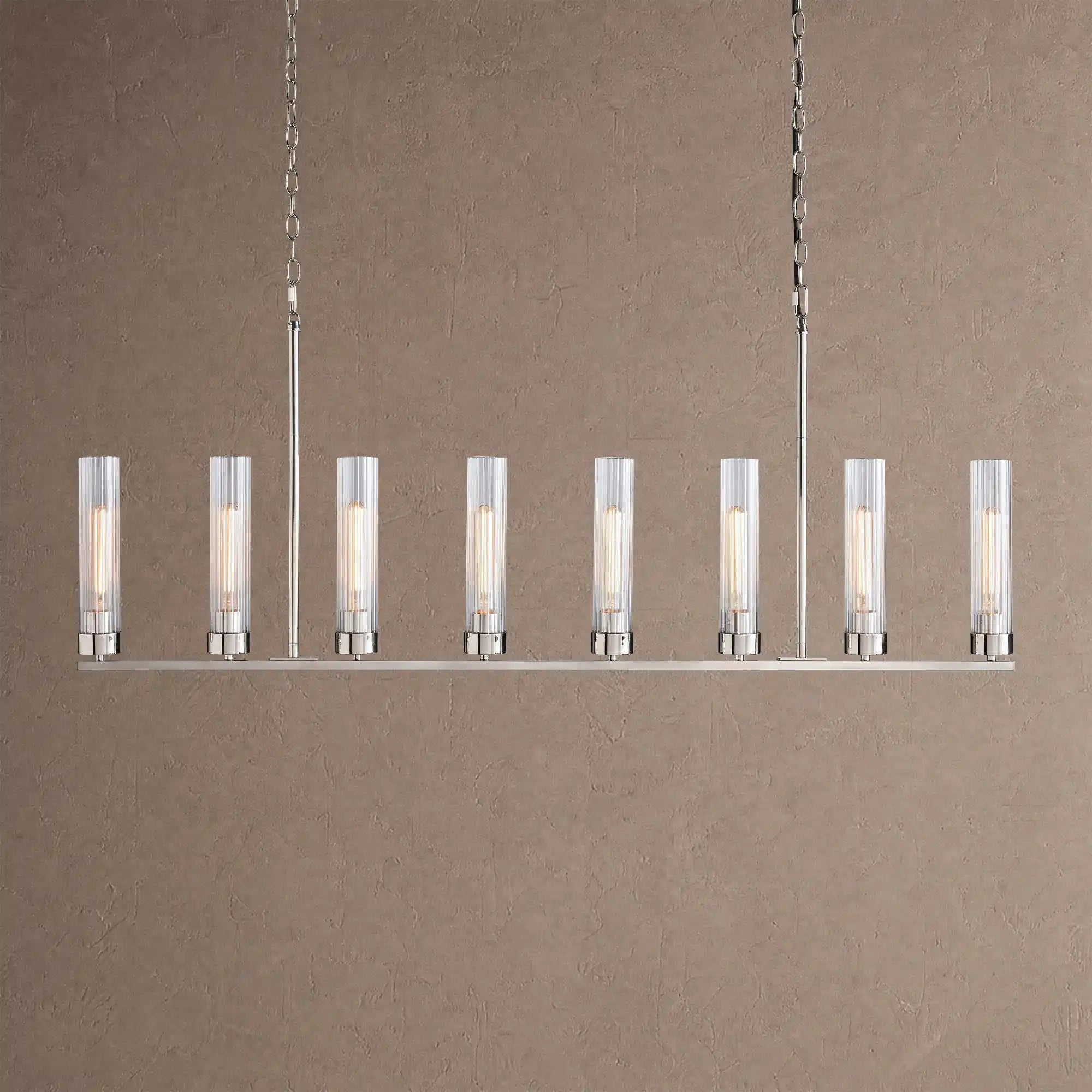 Andreas Linear Chandelier 5/7/8 Light - 8-LightNickelBlushlighting