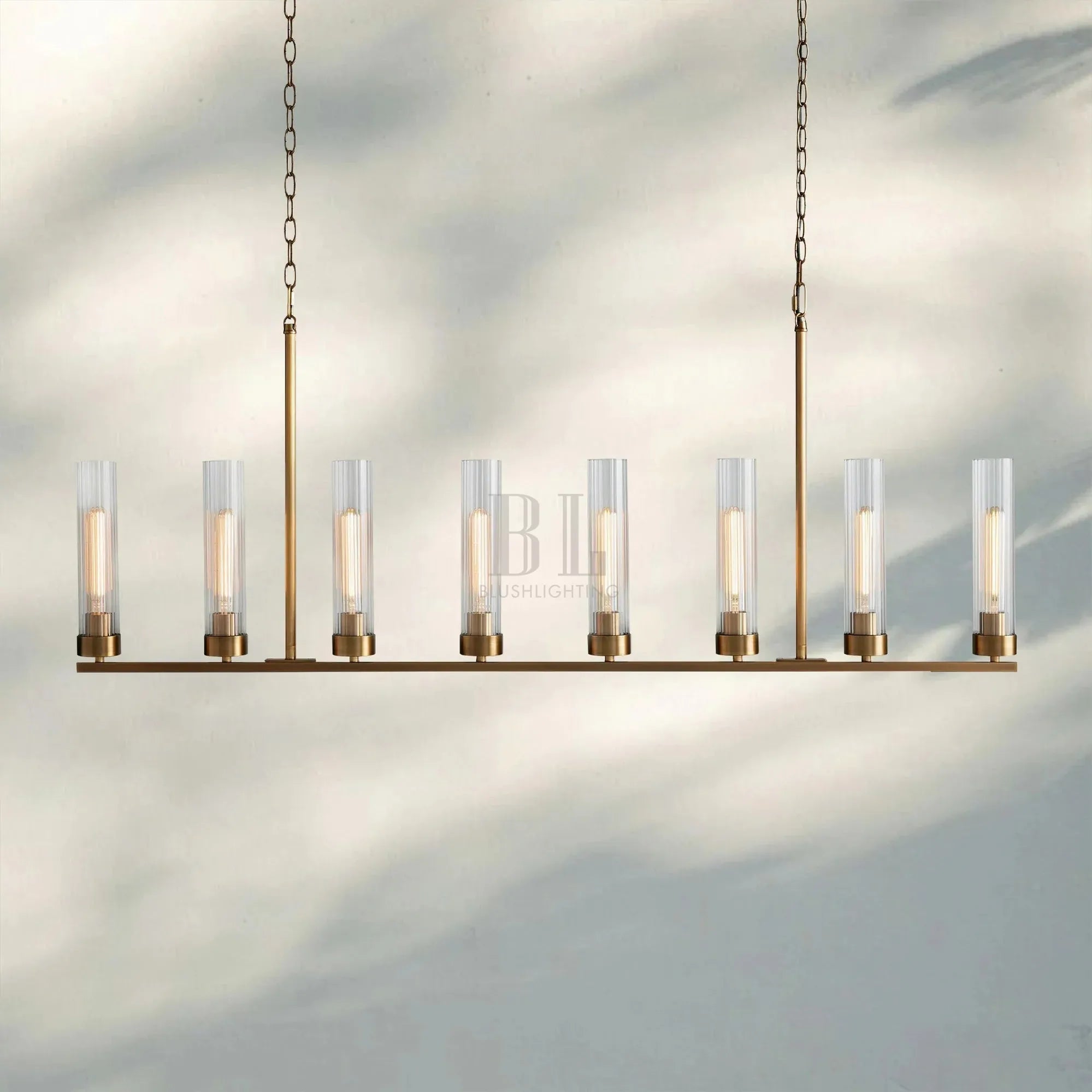 Andreass Linear Chandelier 5/7/8 Light-8-Light-Brass-