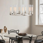 Andreas Round Chandelier 10/12 Light - 40" 12 - LightNickelBlushlighting