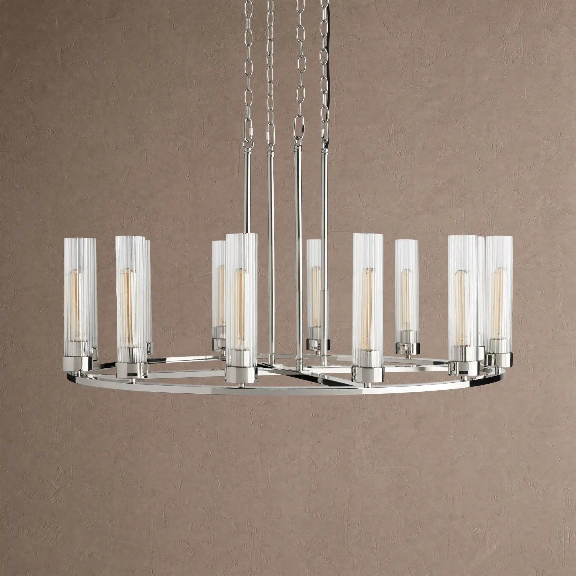 Andreas Round Chandelier 10/12 Light - 40" 12-LightBlackBlushlighting