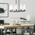 Andreas Round Chandelier 10/12 Light - 30" 10 - LightBrassBlushlighting