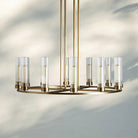 Andreas Round Chandelier 10/12 Light - 40" 12 - LightNickelBlushlighting