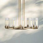Andreas Round Chandelier 10/12 Light - 40" 12 - LightNickelBlushlighting