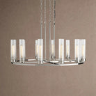 Andreas Round Chandelier 10/12 Light - 40" 12-LightNickelBlushlighting