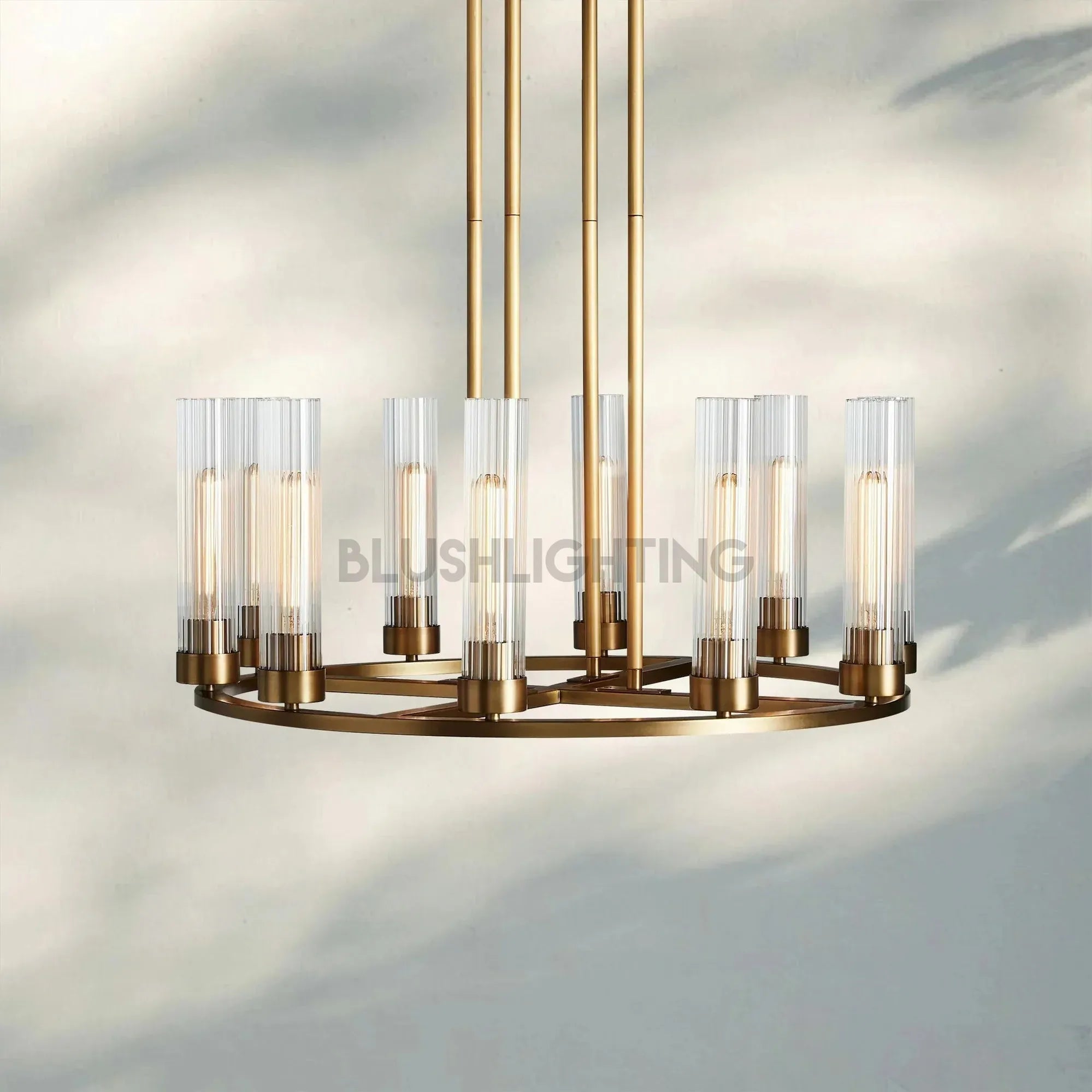 Andreas Round Chandelier 10/12 Light - 30" 10 - LightBrassBlushlighting