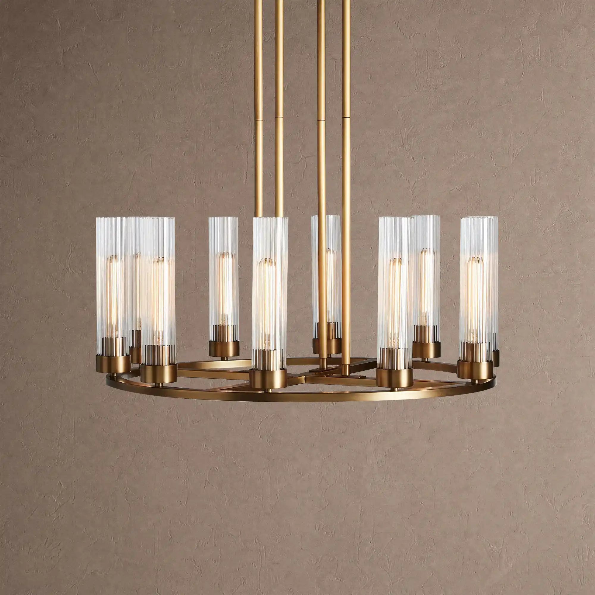 Andreas Round Chandelier 10/12 Light - 30" 10-LightBrassBlushlighting