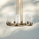 Andreas Round Chandelier 10/12 Light - 40" 12 - LightNickelBlushlighting