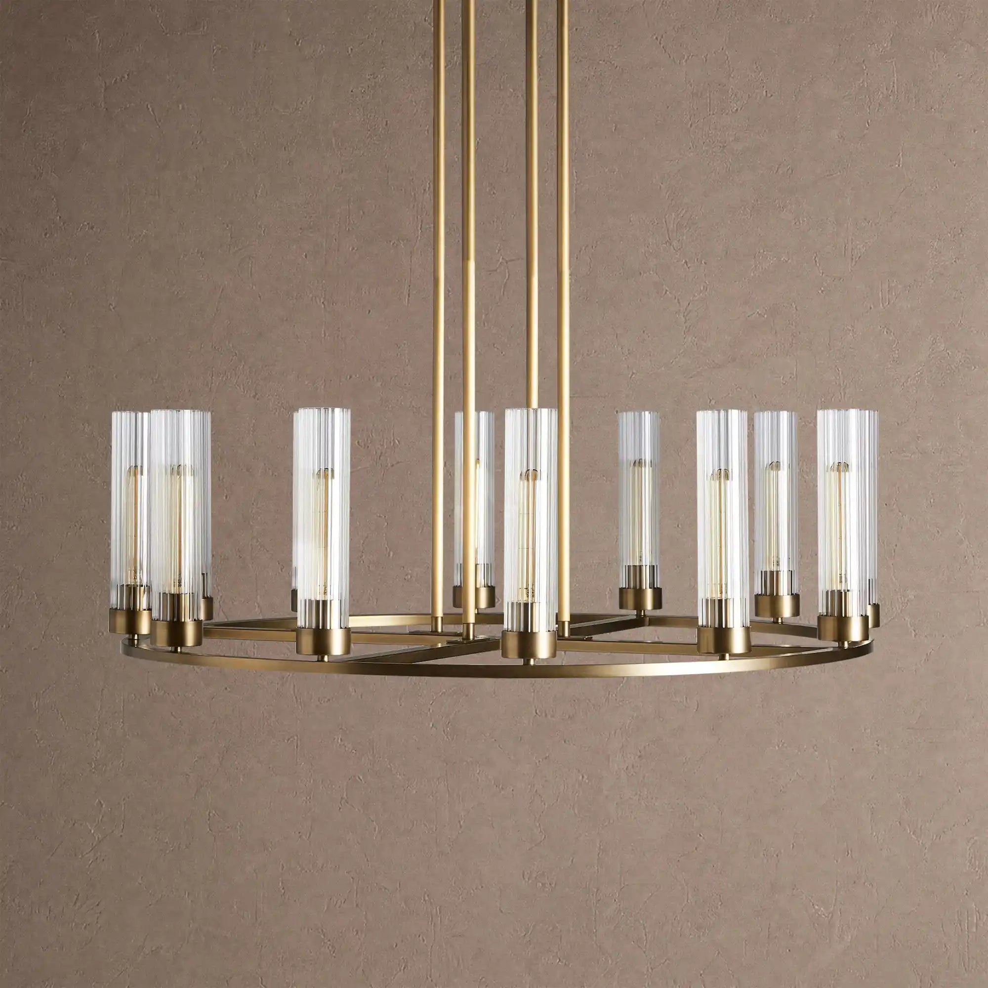 Andreas Round Chandelier 10/12 Light - 40" 12-LightBlackBlushlighting