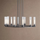 Andreas Round Chandelier 10/12 Light - 40" 12-LightNickelBlushlighting