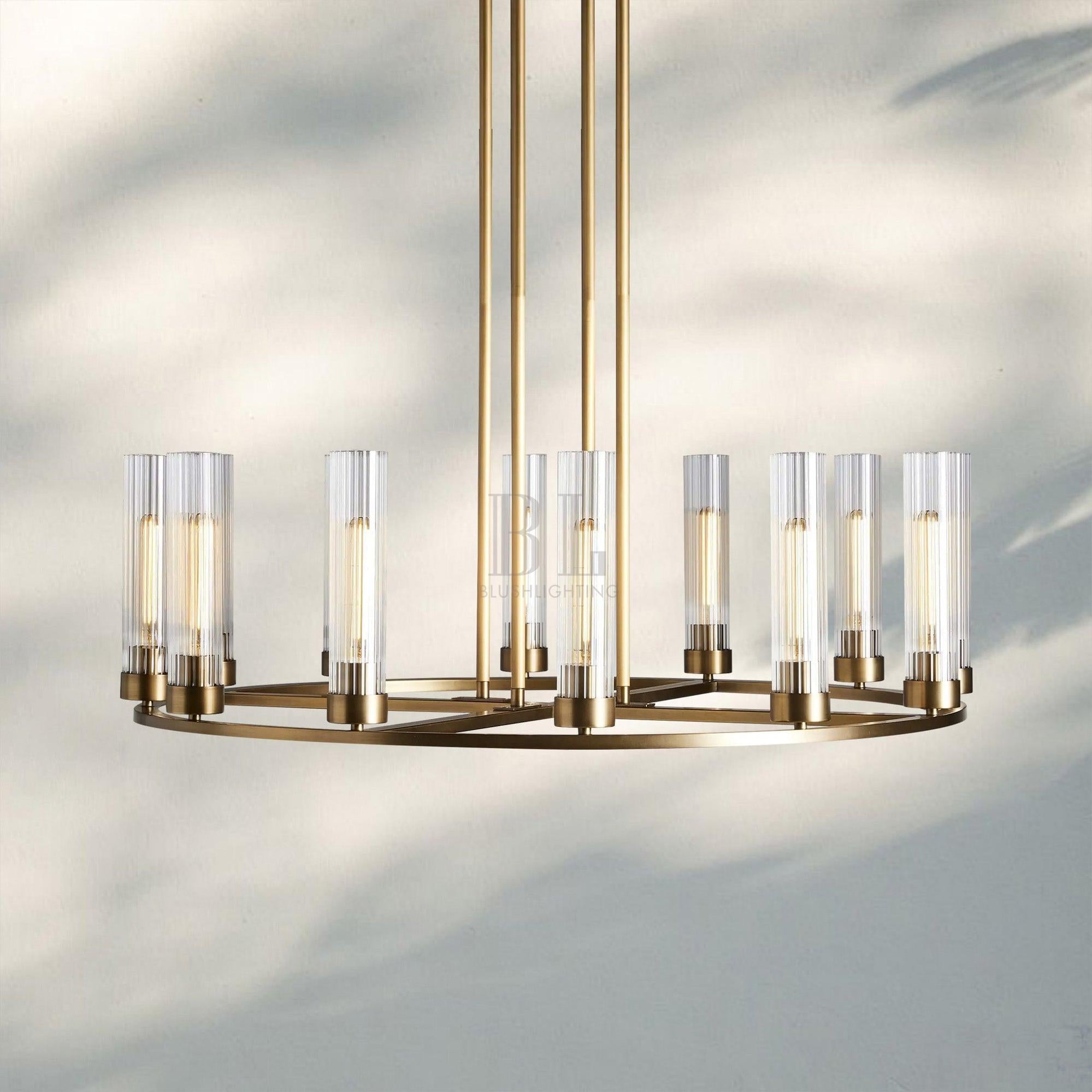 Andreass Round Chandelier 10/12 Light-12-Light-Brass-
