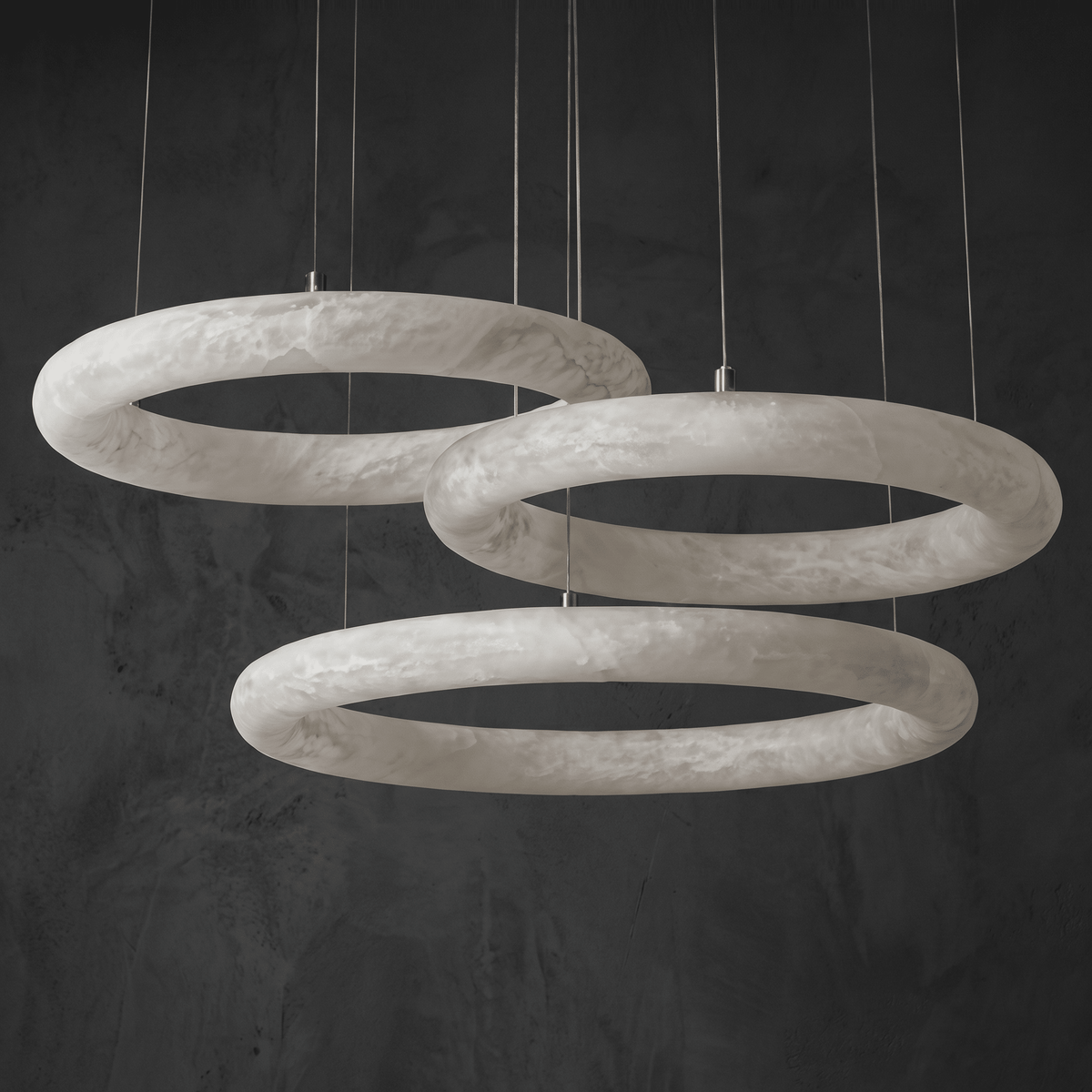 Anello Modern Alabaster Ring Chandelier - D650Blushlighting